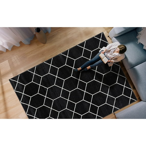 Turkish Made Trellis Area Rug / Fade Resistant, Multiple Sizes for Decor