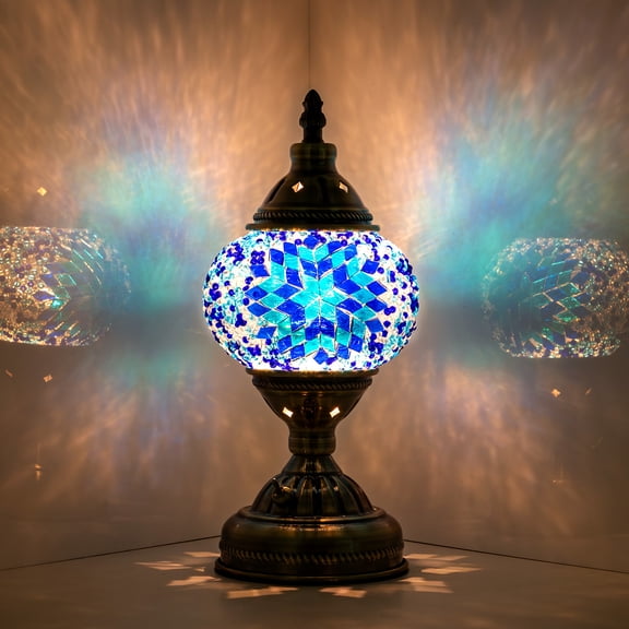 Turkish-Moroccan Mosaic Table Lamp - Bohemian Stained Glass Nightlight with Intricate Patterns, Ideal for Bedroom,Living Room, Office Decor,Holiday Gift, Decorative Light,Vibrant Lamp Design