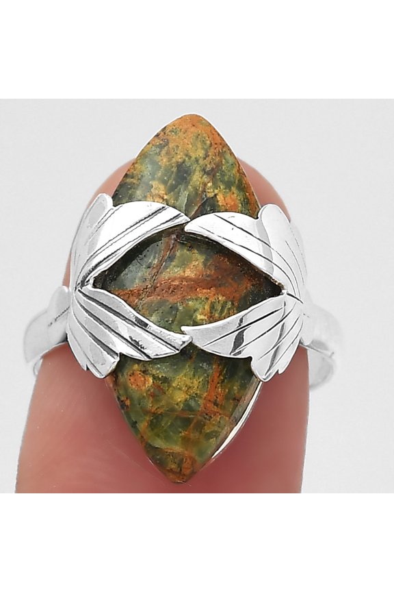 Turkish Rainforest Chrysocolla 925 Sterling Silver Ring s.7.5 Jewelry R-1354 SDR246959