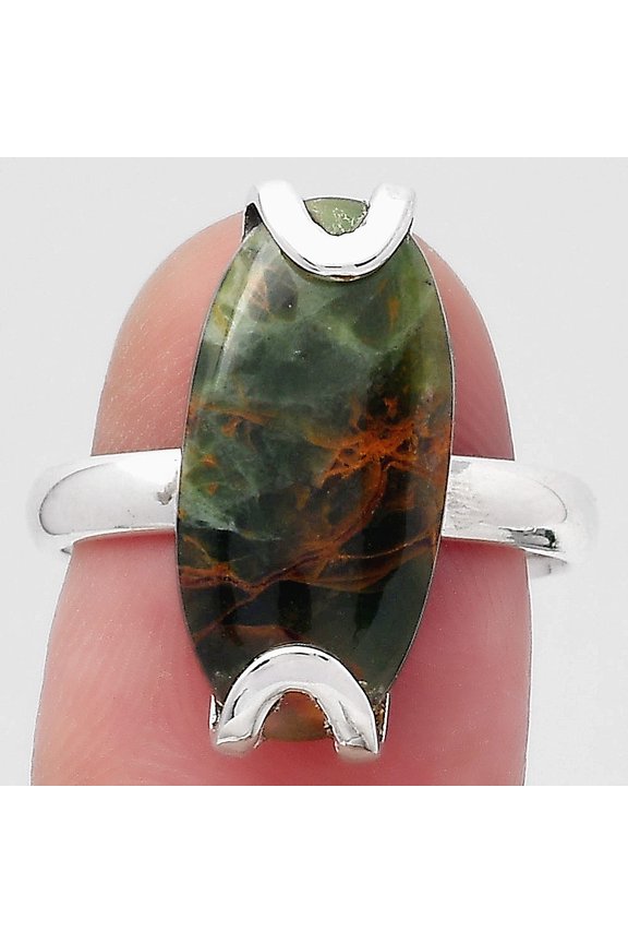 Turkish Rainforest Chrysocolla 925 Sterling Silver Ring s.7.5 Jewelry R-1479 SDR247067