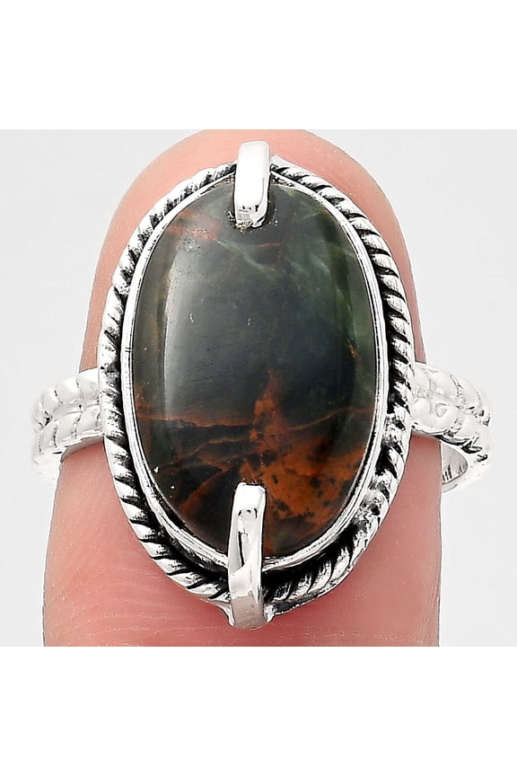 Turkish Rainforest Chrysocolla 925 Sterling Silver Ring s.7.5 Jewelry R-1635 SDR246534