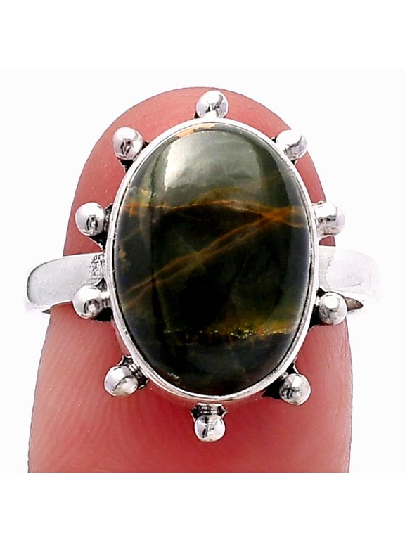 Turkish Rainforest Chrysocolla 925 Sterling Silver Ring s.7 Jewelry R-1268 SDR224186