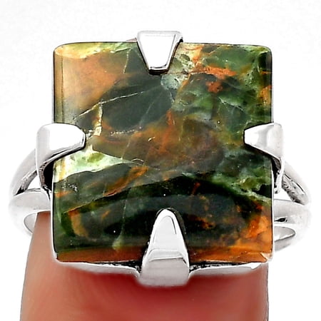 Turkish Rainforest Chrysocolla 925 Sterling Silver Ring s.8.5 Jewelry R-1305 SDR157705