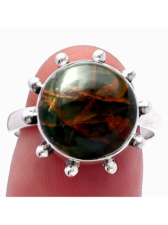 Turkish Rainforest Chrysocolla 925 Sterling Silver Ring s.8 Jewelry R-1268 SDR224187