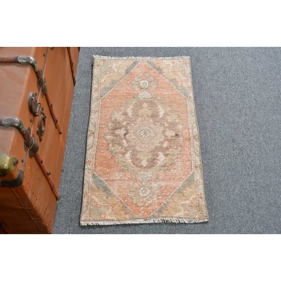 Turkish Rug, 1.4x2.5 ft Small Rugs, Vintage Rug, Muted Anatolian Rugs, Rugs For Kitchen, Red Colorful Rugs, Small Tribal Rug, 12921