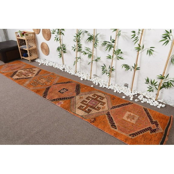 Turkish Rug, 2.6x13.6 ft Runner Rugs, Colorful Rug, Vintage Rug, Cool Rug