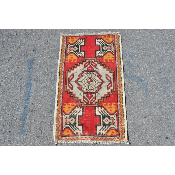 Turkish Rug, Anatolian Rug, 1.7x2.9 ft, Small Rug, Vintage Rug, Floor Rug, High Quality, Entry Rug, Oriental Rug, Bath Rug, Door Mat, 4960