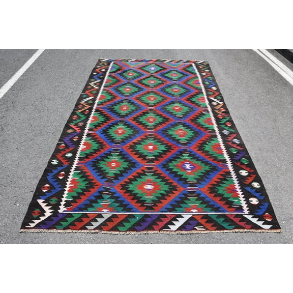 Turkish Rug, Anatolian Rug, Custom Rug, Cool Rug, 5.4x10.9 ft Large Rugs, Kilim
