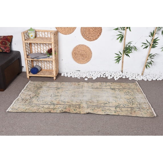 Turkish Rug, Antique Rug, Wool Rugs, 3.1x5.9 ft Accent Rug, Vintage Rug