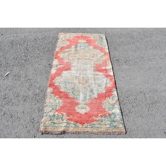Turkish Rug, Area Rug, 2.7x5.7 ft, Oushak Rug, Bedroom Rug, Organic Rug, Handmade Rug, Decorative Rug, Oriental Wool Rug, Vintage Rug, 6804