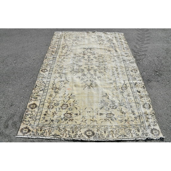 Turkish Rug, Living Room Rug, 5.2x8 ft, Vintage Rug, Oushak Rug, Large Rug, Organic Rug, Handmade Rug, Salon Rug, Oriental Rug,Antique, 6102