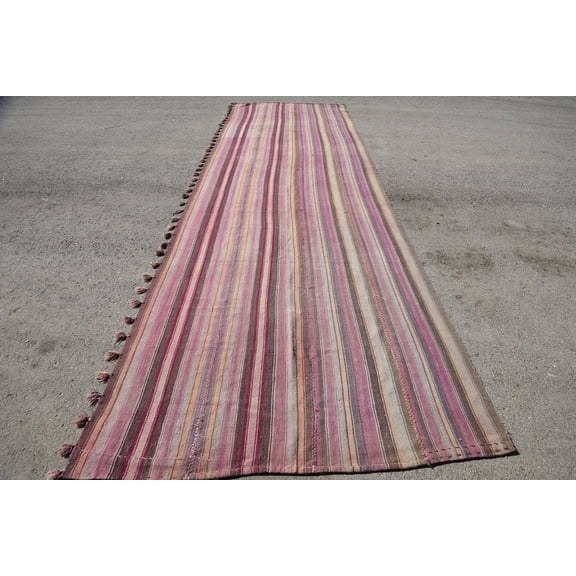 Turkish Rug, Office Rug, Kilim, Oriental Rugs, 5.2x17.8 ft Runner Rug, Wool Rug