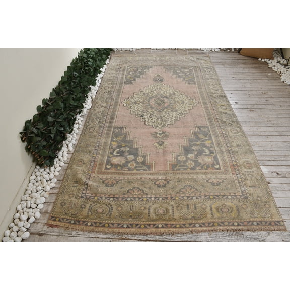 Turkish Rug, Orange Oushak Rugs, 5.3x10.3 ft Large Rugs, Anatolian Rug, Rugs For Bedroom, Vintage Rug, Handmade Living Room Rug