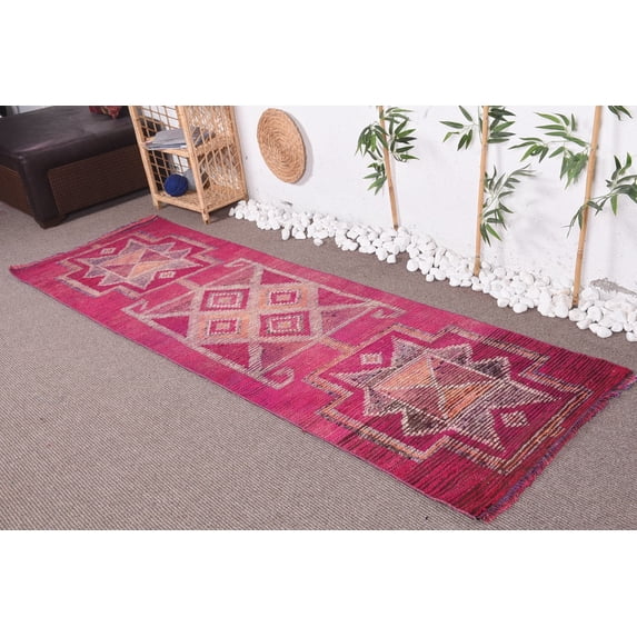 Turkish Rug, Oushak Rug, Cute Rug, Wool Rug, 2.8x8.7 ft Runner Rug, Vintage Rug