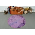 thumbnail image 1 of Turkish Rug, Round Rug, Vintage Rug, Accent Rug, Anatolian Rugs, Rugs For Kitchen, 4x4 ft Purple Rug, Overdyed Rugs, Entryway Rug, 13268, 1 of 10