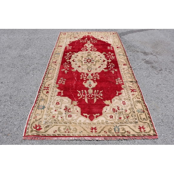 Turkish Rug, Vintage Rug, 4.4x8.2 ft Area Rug, Bedroom Rugs, Kitchen Rugs