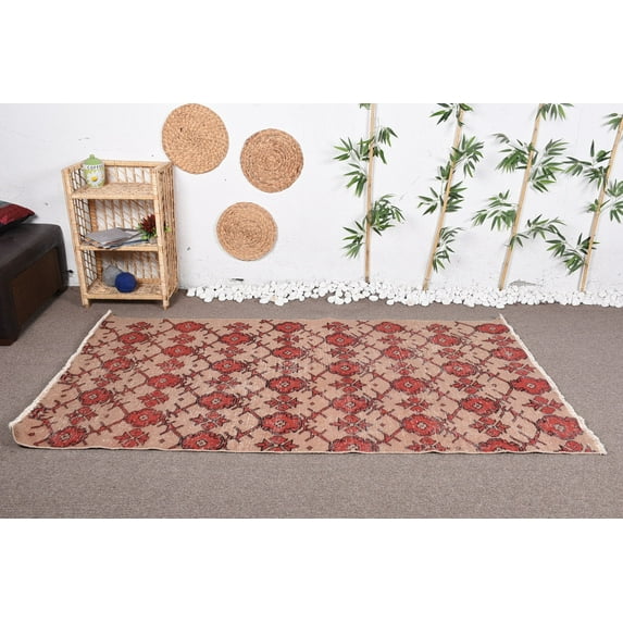 Turkish Rug, Vintage Rug, Anatolian Rug, 4x7.3 ft Area Rug, Art Rug, Wool Rugs