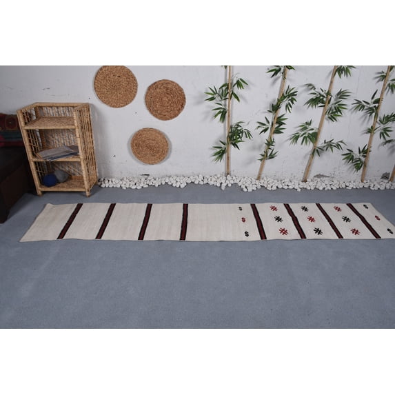 Turkish Rug, Vintage Rug, Floor Rug, Oushak Rug, 1.8x9.5 ft Runner Rug