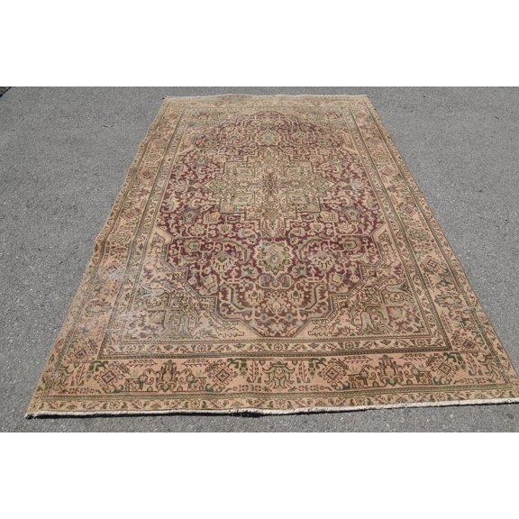 Turkish Rugs, 6.4x9.6 ft Large Rug, Anatolian Rugs, Vintage Rug, Oushak Rug