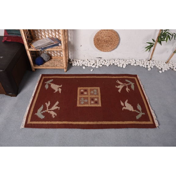 Turkish Rugs, Kilim, Vintage Rug, 2.8x4.5 ft Small Rug, Cool Rug, Oriental Rug