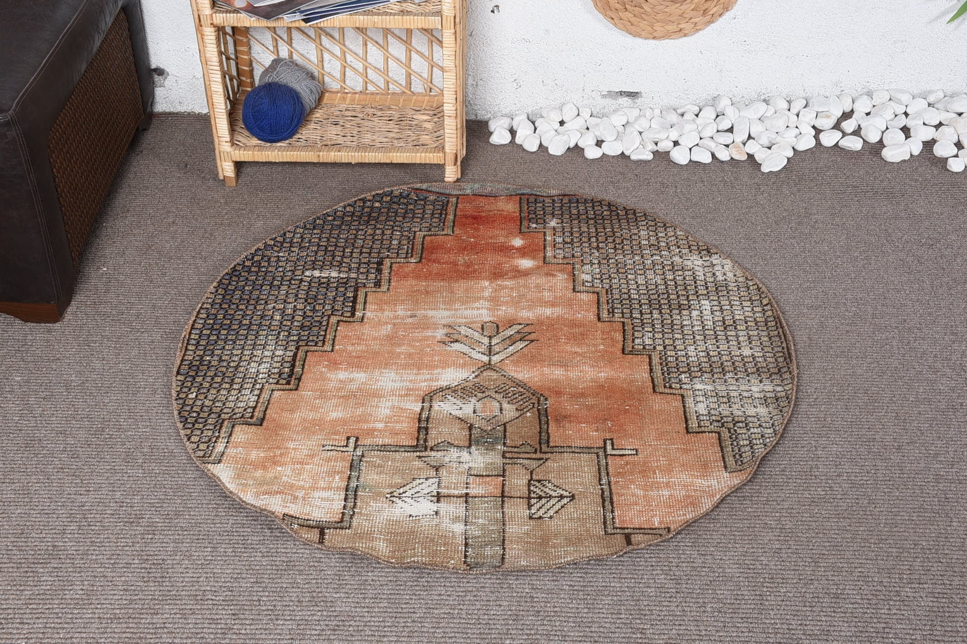 Turkish Rugs, Vintage Rug, 3.6x3.6 ft Small Rugs, Cool Rug, Antique ...