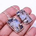 thumbnail image 1 of Turkish Stick Agate -Turkey Designer Handmade 925 Sterling Silver Earring 1.56", Brown Stick Agate Earring E_7998_332_38, 1 of 2
