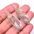 thumbnail image 1 of Turkish Stick Agate -Turkey Designer Handmade 925 Silver Plated Earring 1.95", Stick Agate Earring E_8014_342_1, 1 of 2