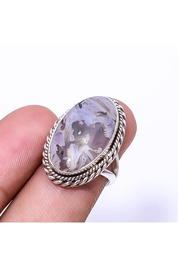 Turkish Stick Agate - Turkey Designer Handmade 925 Sterling Silver Ring S.6 R40