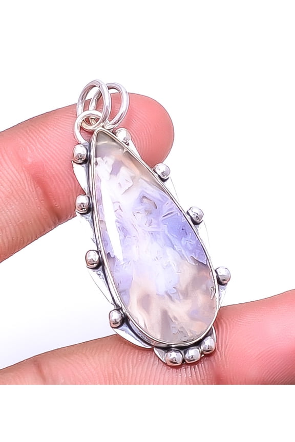 Turkish Stick Agate - Turkey Gemstone 925 Sterling Silver Pendant 1.95" P_49_44, Beautiful Jewelry For Woman, New Year Sale, Valentin's Day Gift