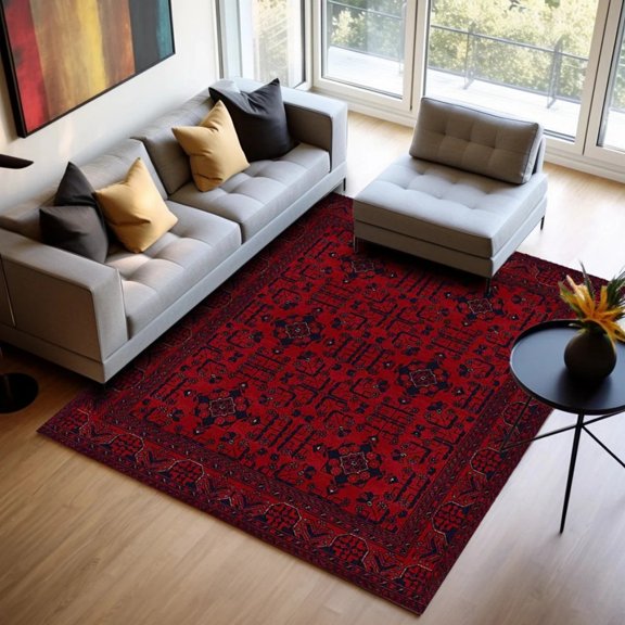 Turkish Style Area Rug Ethnic Carpet Antique Looking Rug Bohemian Carpet Nonslip Rug Boho Washable Floor Mat for Living Room