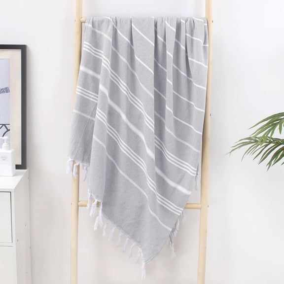 Turkish Style Beach Towel, Large Absorbent Bath Towel, Woven Fringe Shawl Wrap, Quick Dry Travel Towel Blanket, Lightweight Multipurpose Towel For Beach Pool And Bath Use