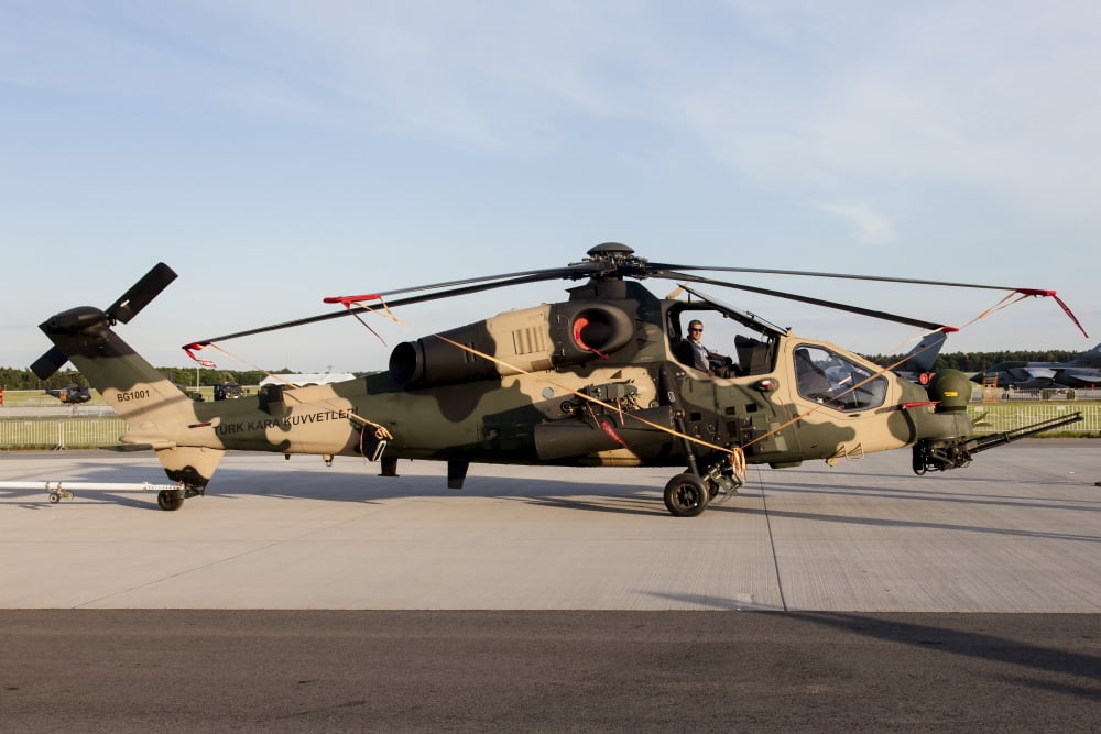 Turkish T129 ATAK of the Turkish Army Canvas Art - Timm ZiegenthalerStocktrek Images (35 x 24)