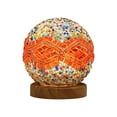 thumbnail image 1 of Turkish Table lamp ,Mosaic Glass Lamps with Wooden Base, Bohemian Tiffany Style Bedside Lamps, USB Power Supply Moroccan Lantern for Living Room Bedroom Decorations, 1 of 5