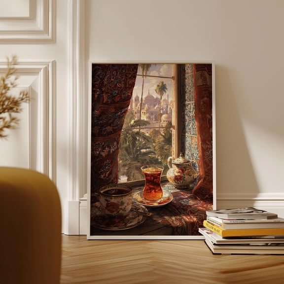 Turkish Tea Window Middle Eastern Home Wall Decor Unframed Paper Print