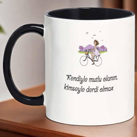 Turkish Text Self Consistent No Worries Mug 11oz 1pc Design Multi functional Ceramic Cup Coffee Mug Outdoor Picnics Weddings Birthdays Christmas Halloween Thanksgiving New Year A Novel Friends Family