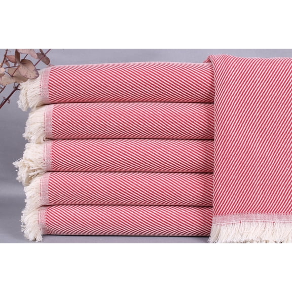 Turkish Towel, Beach Towel, Red Peshtemal, Striped Towel, 36x71 Inches Personalized Gifts, Sarong Peshtemal, Hammam Towel,
