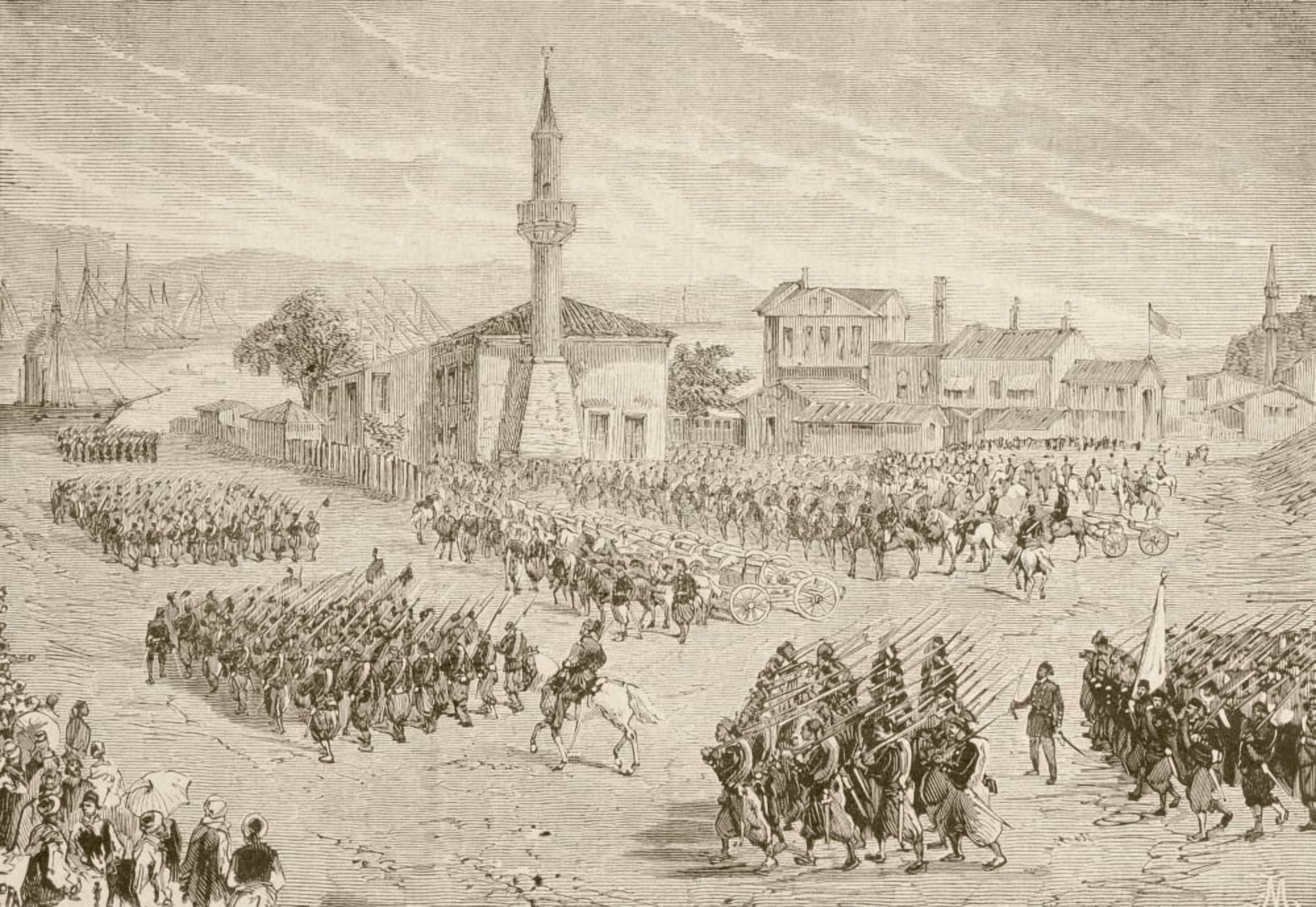 Turkish Troops Embarking To Fight In The Russo-Turkish War 1877-1878 From A 19Th Century Illustration Canvas Art - Ken Welsh Design Pics (34 x 24)