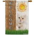 thumbnail image 1 of Turkish Van Cat Spring Summer Welcome House Flag Dog Hides Behind a Tree Sun Outside Yard Decor Flag Banner 28X40 Inch Double Side Style 1, 1 of 6
