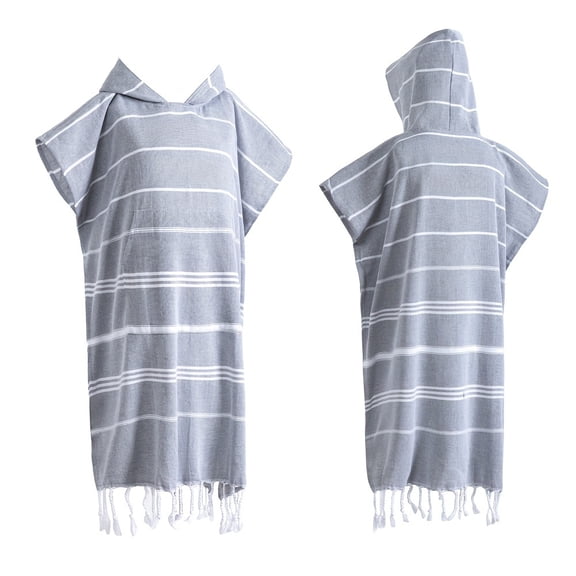 Turkish Wearable Beach Towel Sandproof Cotton Large Surf Poncho Hooded Wetsuit Changing Towel Quick Drying Sandproof, Thin Hooded Bathrobe, Lightweight, Suitable for Swimming,Diving, Beach Surfing