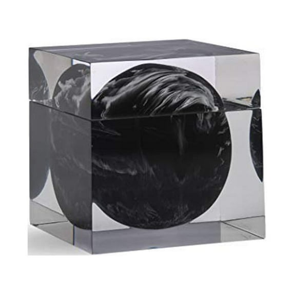 TurkishTowels Bologna Black Cotton Jar, Bathroom Storage Organizer, Makeup Organizer, Bathroom Containers - Cotton Jar