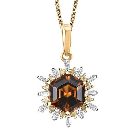 Turkizite Yellow Diamond 3.25 ctw Pendant Necklace 10K Yellow Gold 20"
