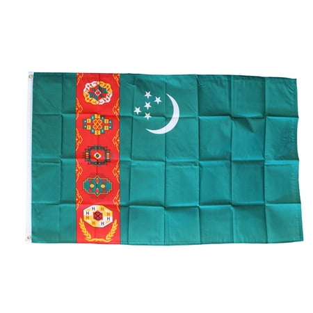 Turkmenistan - 3'X5' Polyester Flag