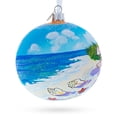 thumbnail image 1 of Turks and Caicos Glass Ball Christmas Ornament 4 Inches, 1 of 5
