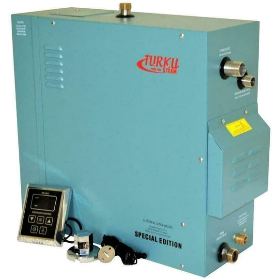 Turku RX120i-KS100A Full Set 12KW 240V Shower Steam Generator with Vapor-Proof KS-100A Control Pad, Steam Head and Auto Drain System (Special Edition Version, Custom Bundle Set)