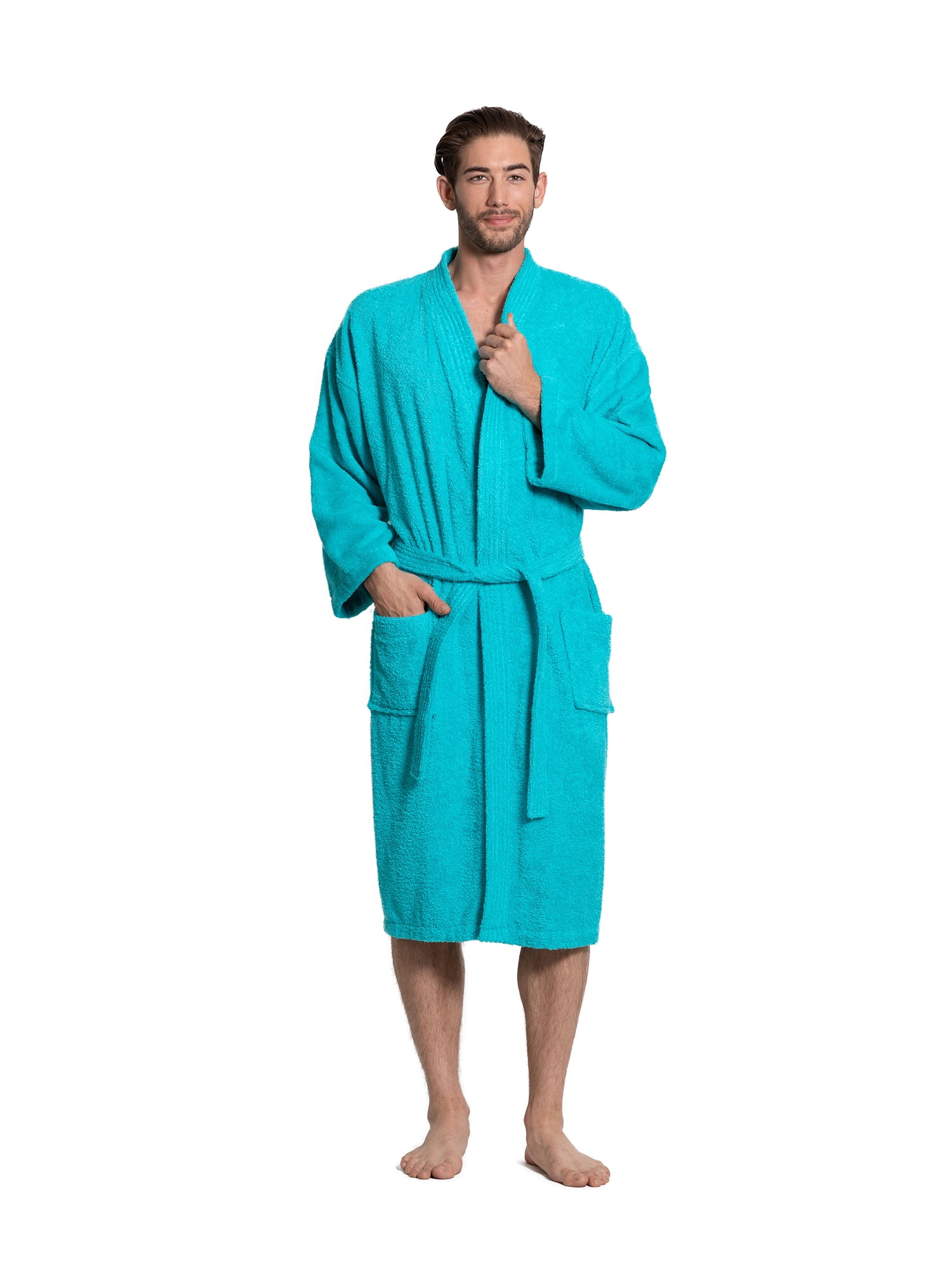 Men's Turquoise Robe Turkuoise Men's Terry Cloth Robe 100% Premium Turkish Cotton Terry ...