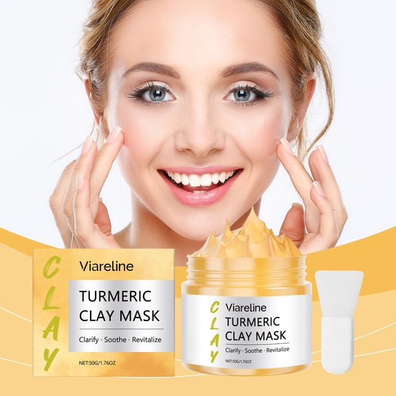 Turmeric Brightening Mud Mask - Cleanses Pores, Hydrates, Tightens, and Moisturizes Skin, Apply-On Facial Mask