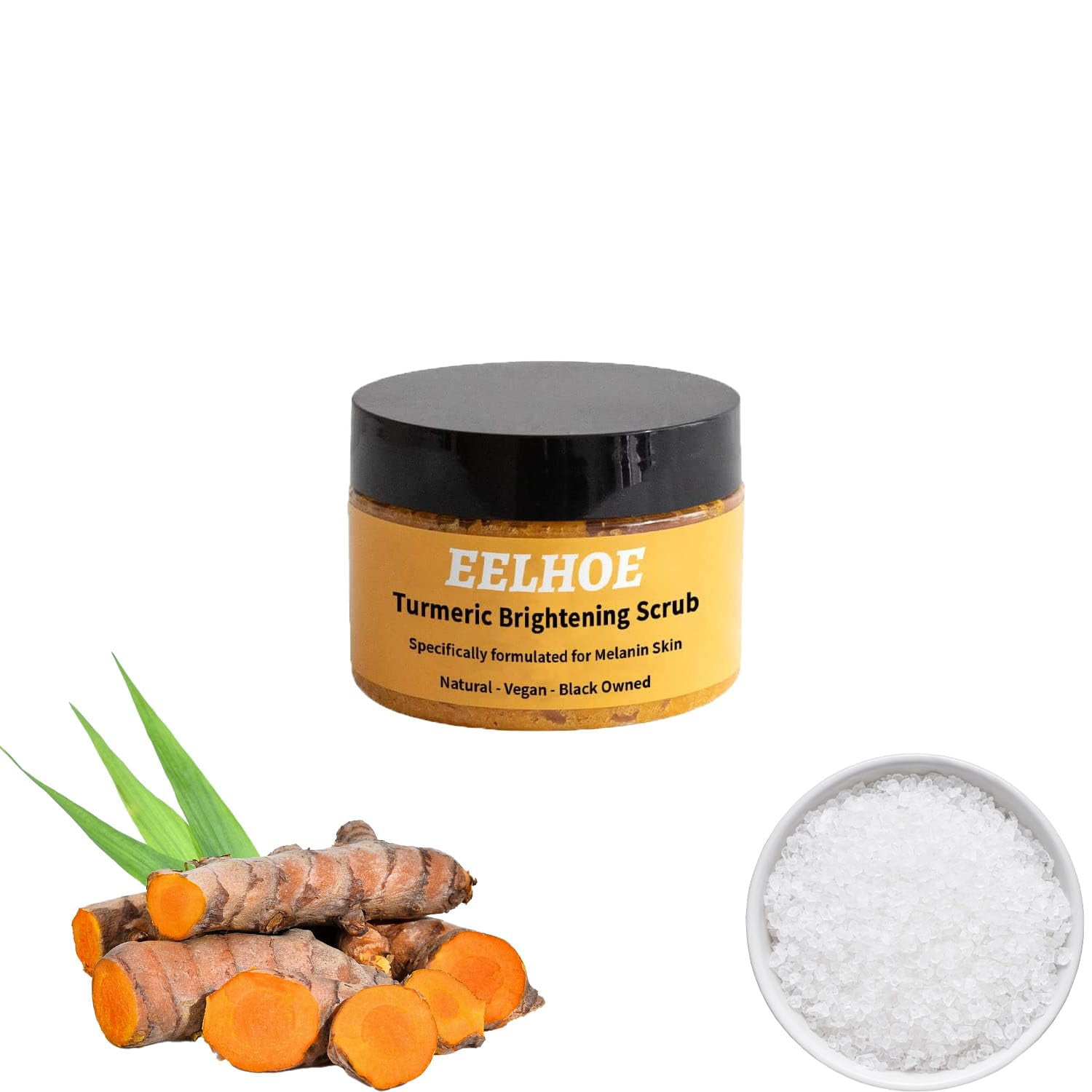 Turmeric Brightening Scrub for Body Scrub Exfoliation Sea Salt for Dark Inner Thighs Bikini Area