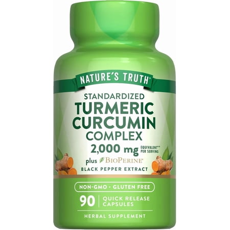 Turmeric Curcumin 2000 mg | 90 Capsules | with 95% Standardized Curcuminoids and Bioperine | by Nature's Truth