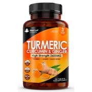 Turmeric Curcumin 2600mg - 180 High Strength Tablets with Black Pepper and Ginger Extract
