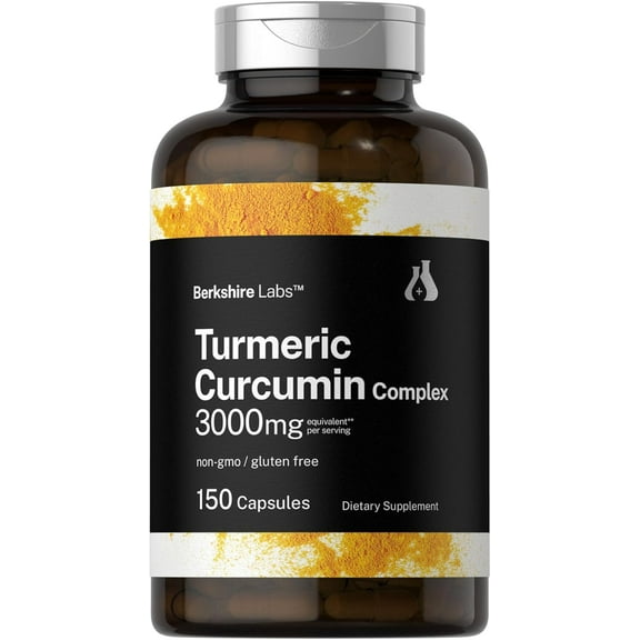 Turmeric Curcumin 3000mg | 150 Capsules for Men and Women | Berkshire Labs by Horbäach